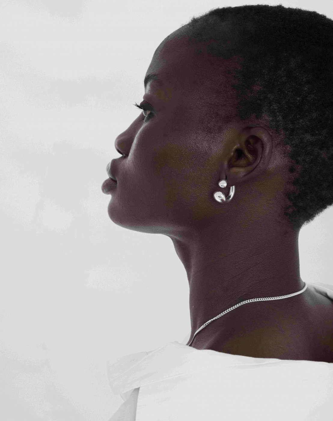 Bolded Drops Earrings Silver