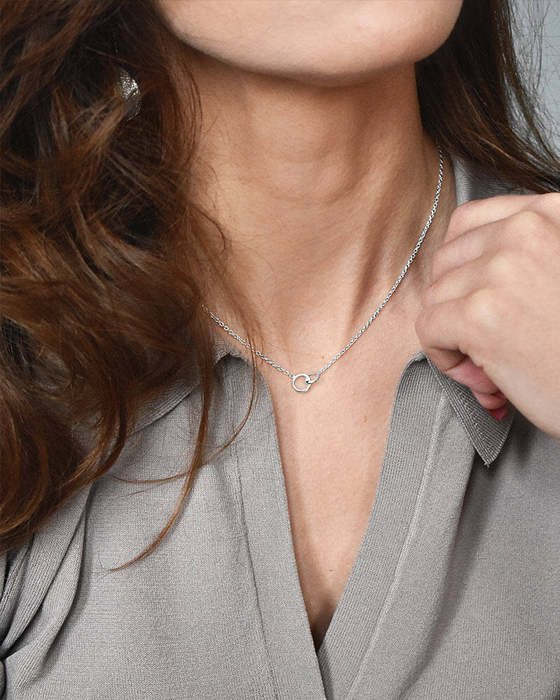 Les Amis drop halsband silver