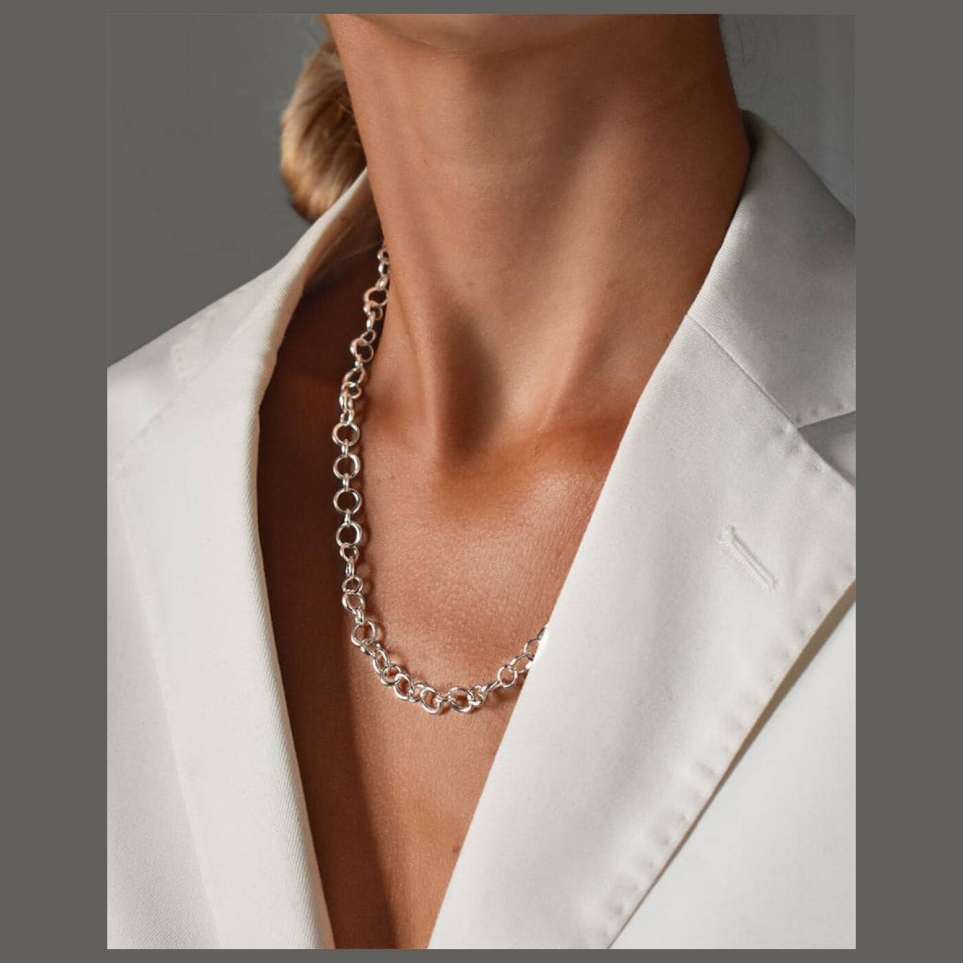 Les Amis drop chain halsband silver