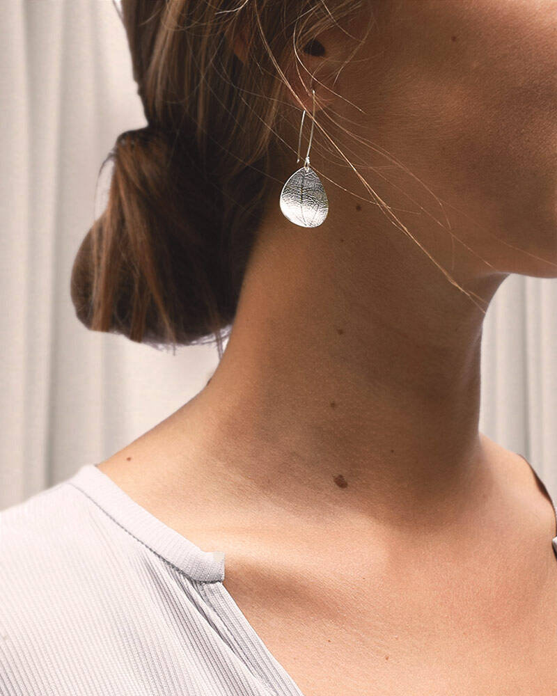 Leaf small örhänge silver