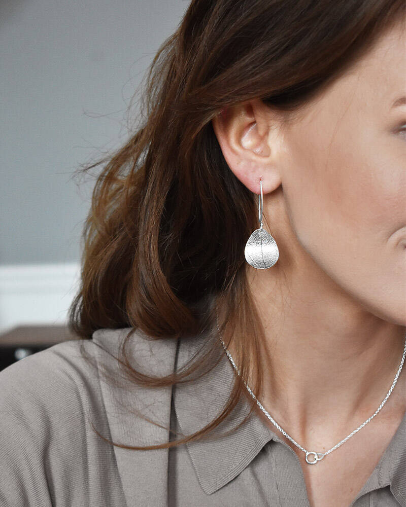 Leaf small örhänge silver