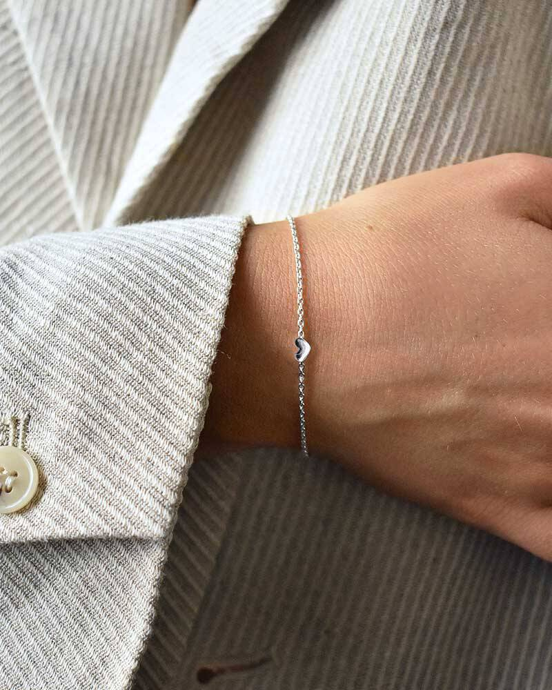 Loving Heart drop armband silver