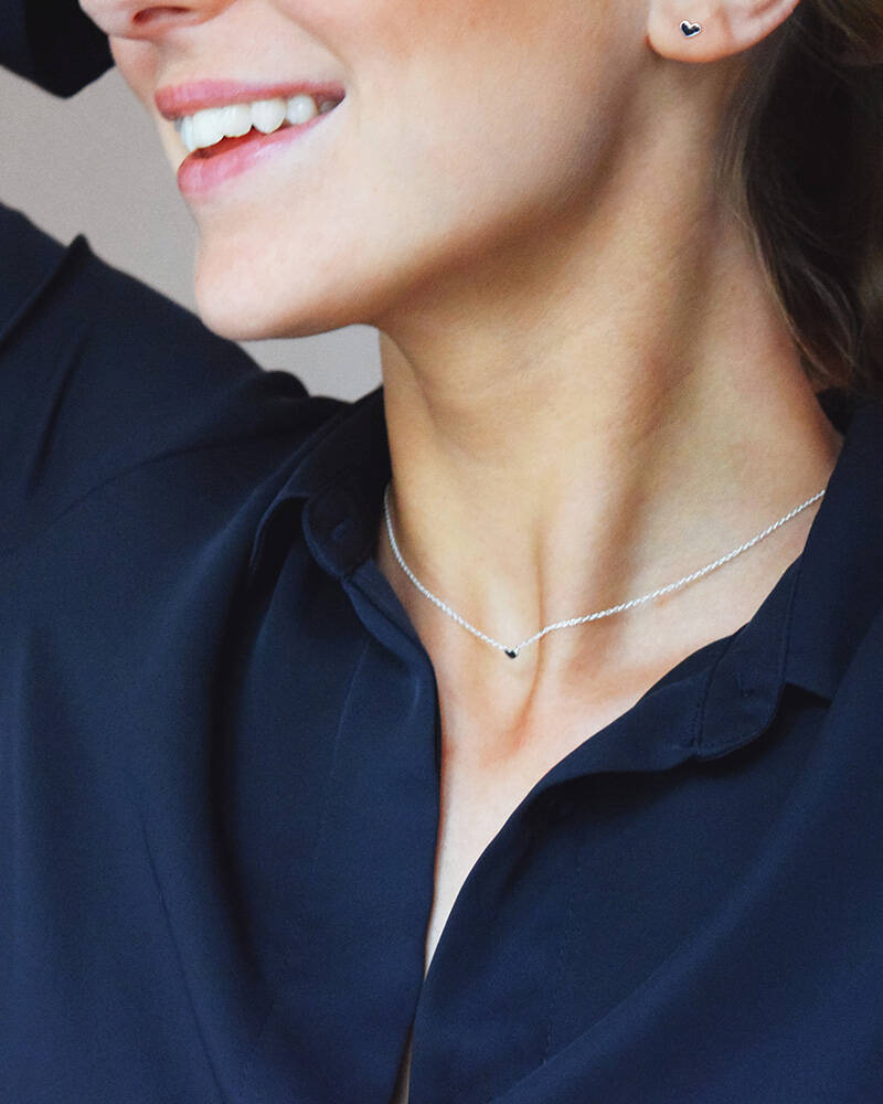 Loving Heart drop halsband silver