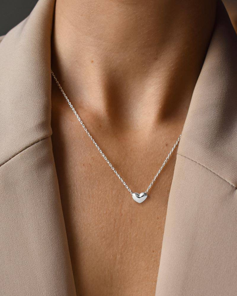 Loving heart medium single halsband silver