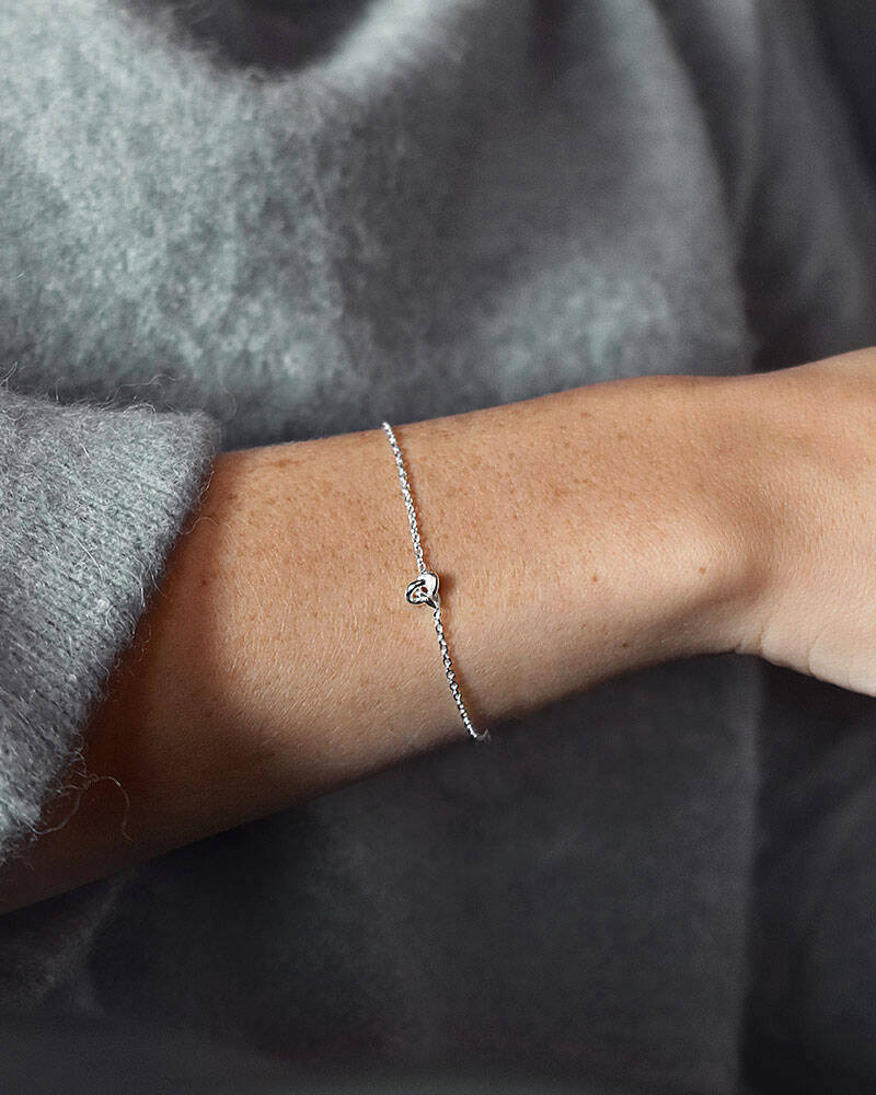 Le knot drop armband silver