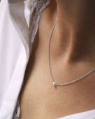 Le knot drop halsband silver