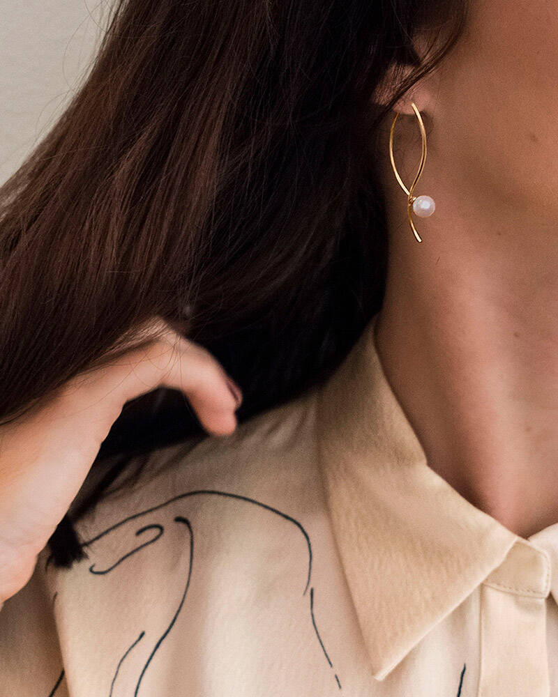 Le pearl örhänge guld