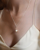 Le pearl single halsband silver