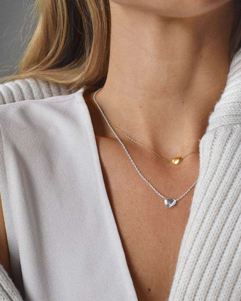 Morning Dew small halsband silver