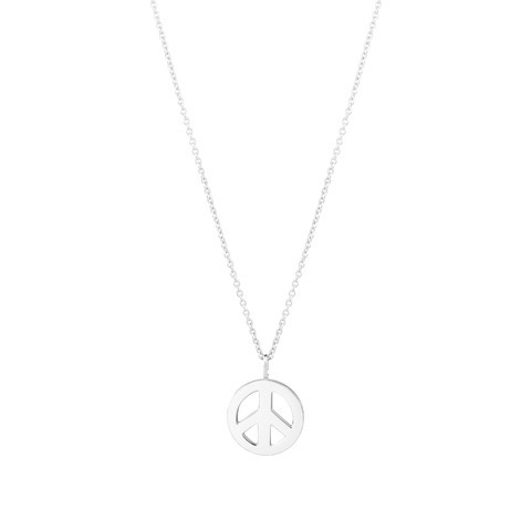 Peace Large Halsband (silver) 42 cm