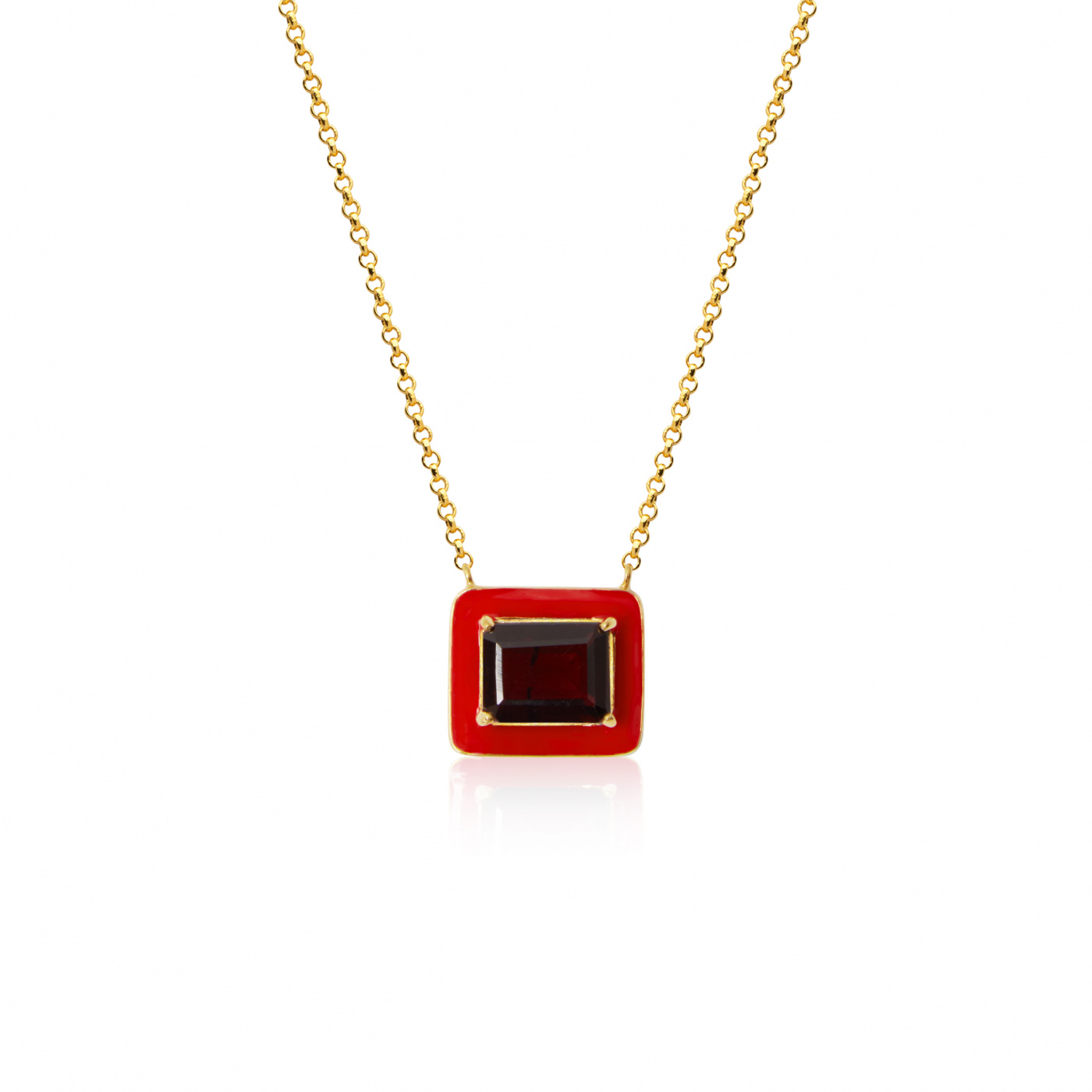Iris halsband red garnet