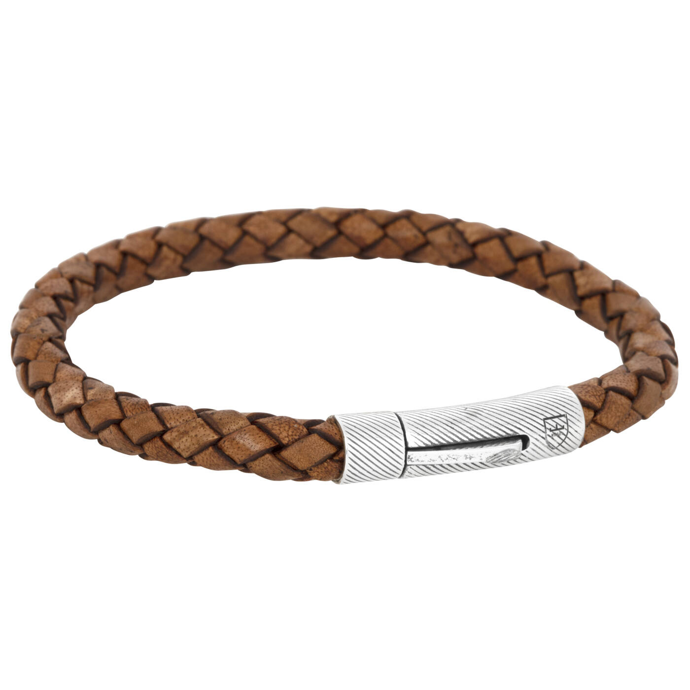 Silver/läderarmband brunt
