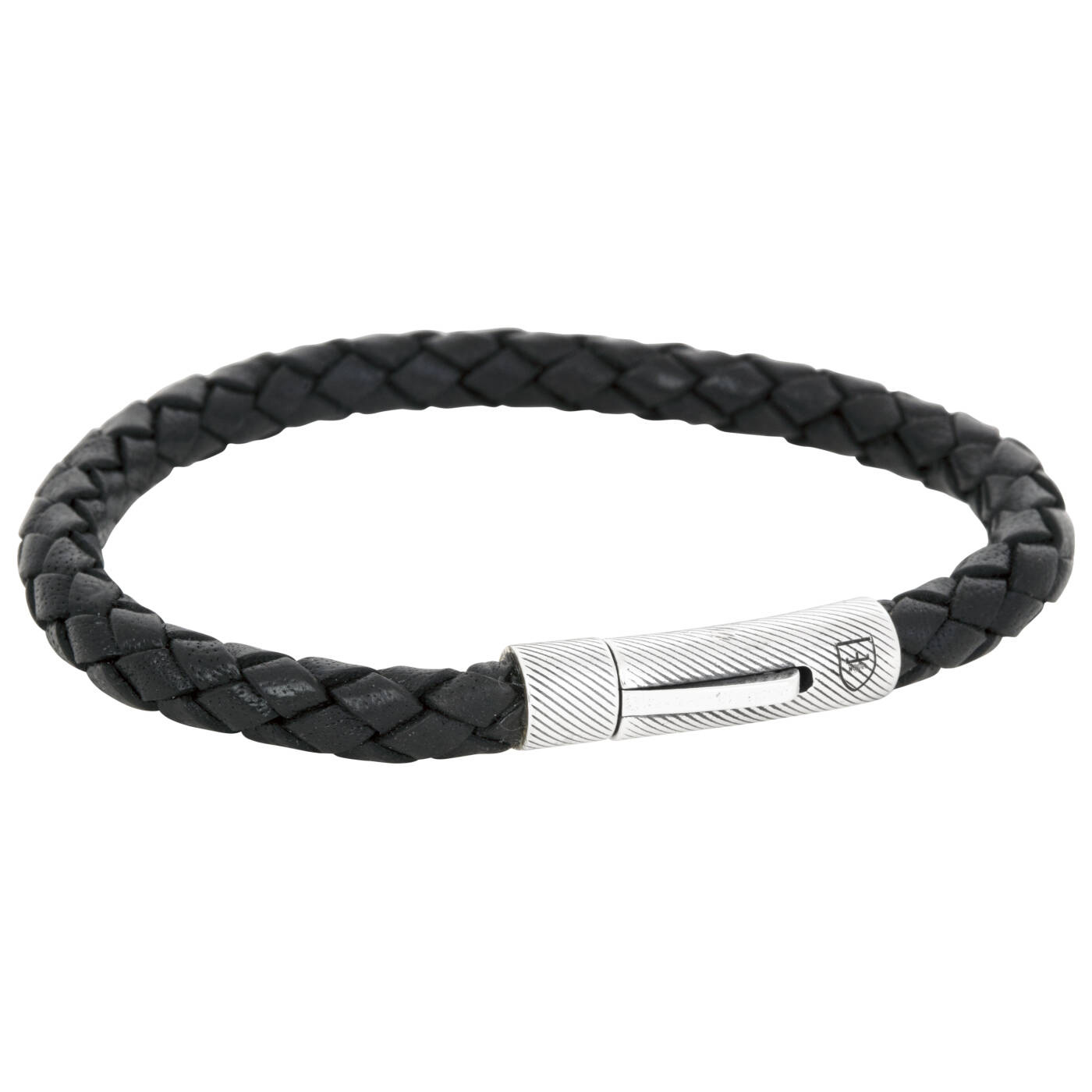 Silver/läderarmband svart