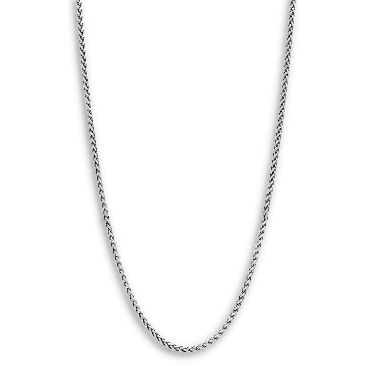 Silverhalsband Oxiderat flätat 50+5cm