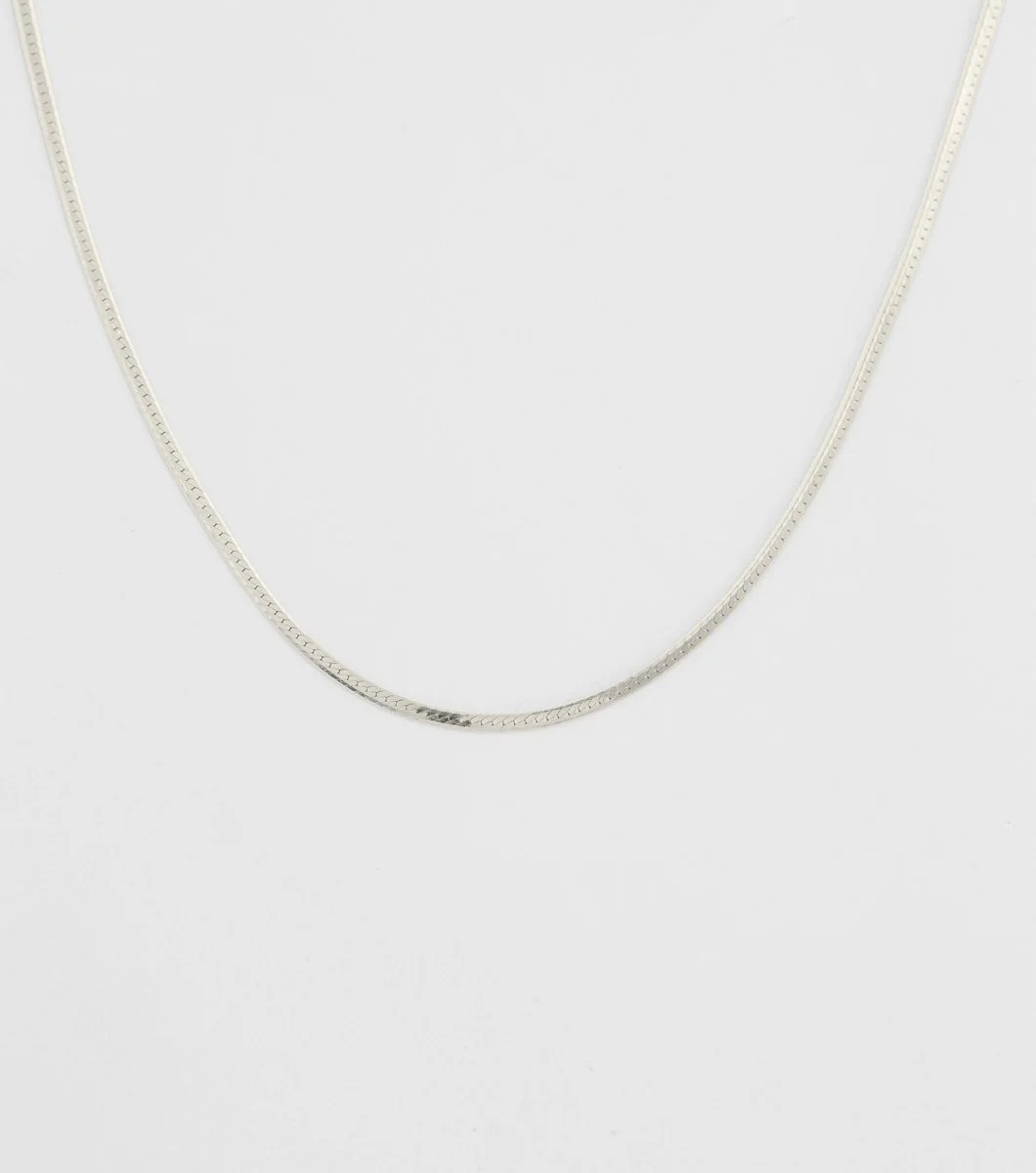 Herringbone Choker Halsband Silver