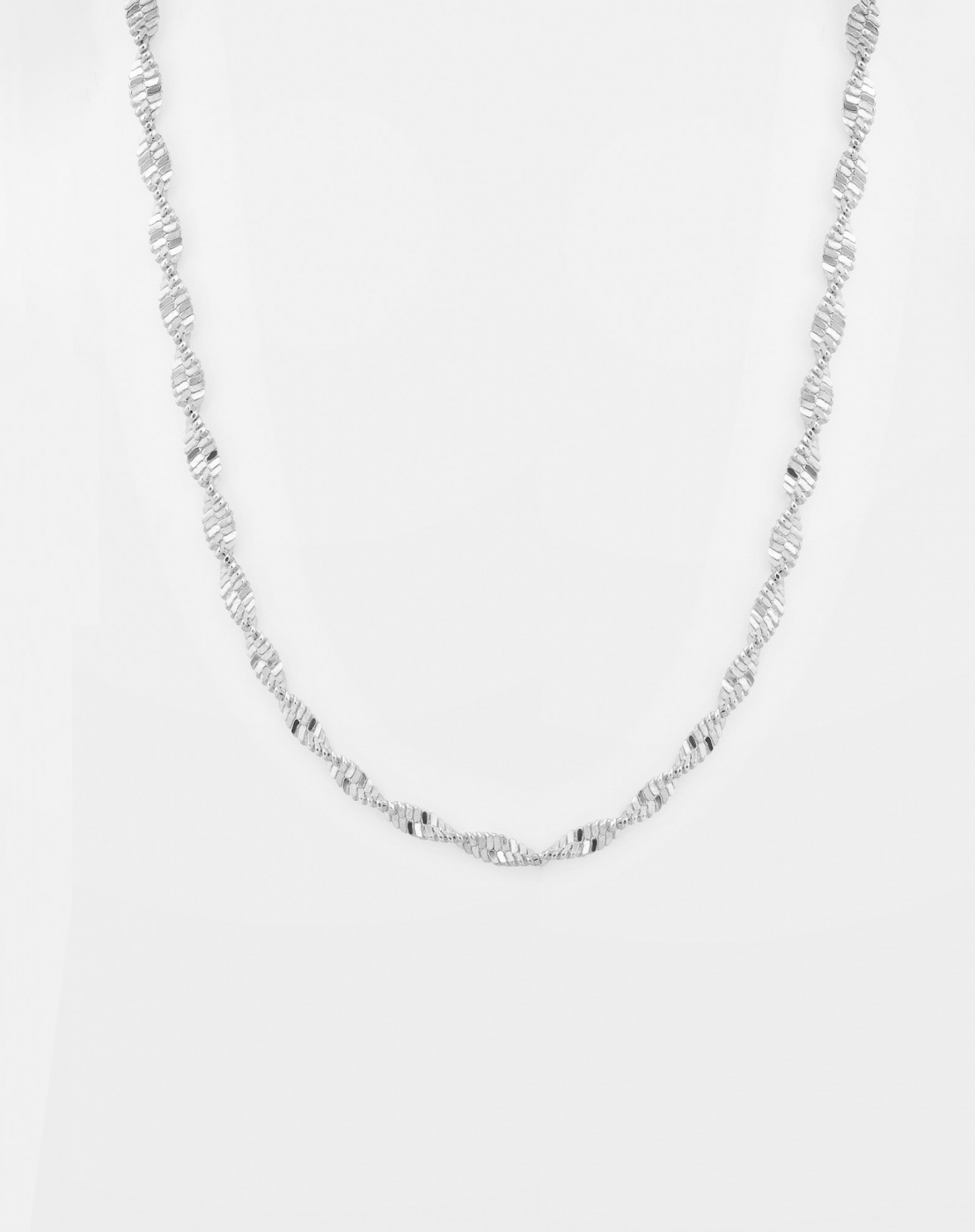 Herringbone Twisted Halsband Silver