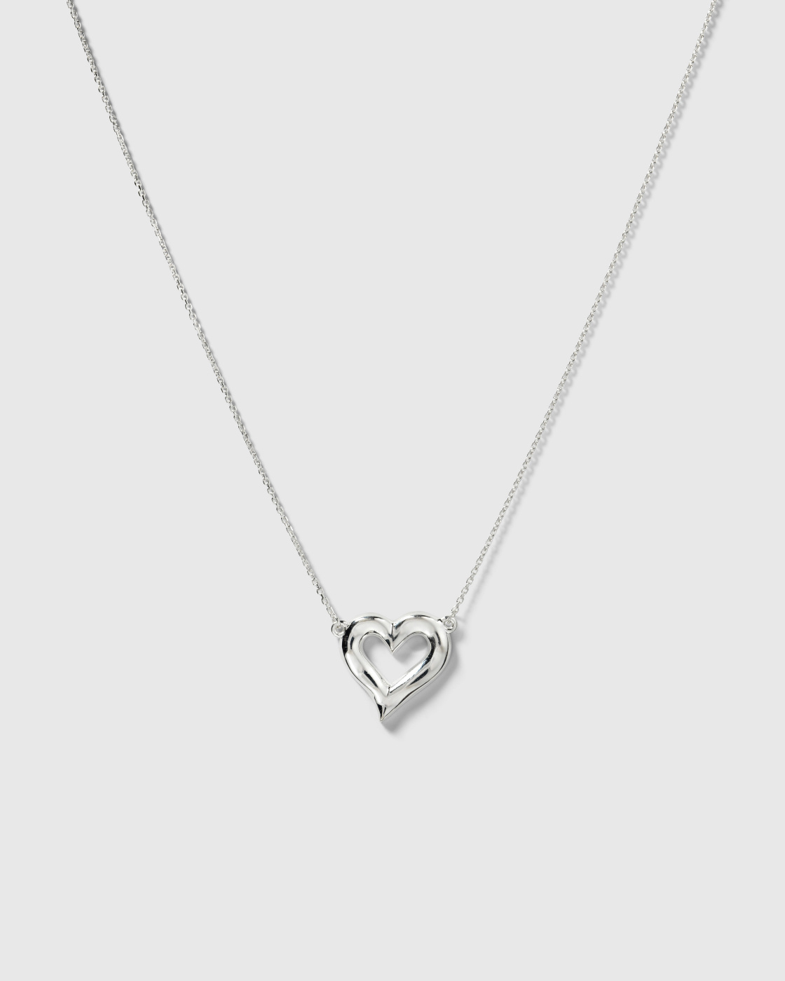 Puff Heart Halsband Silver