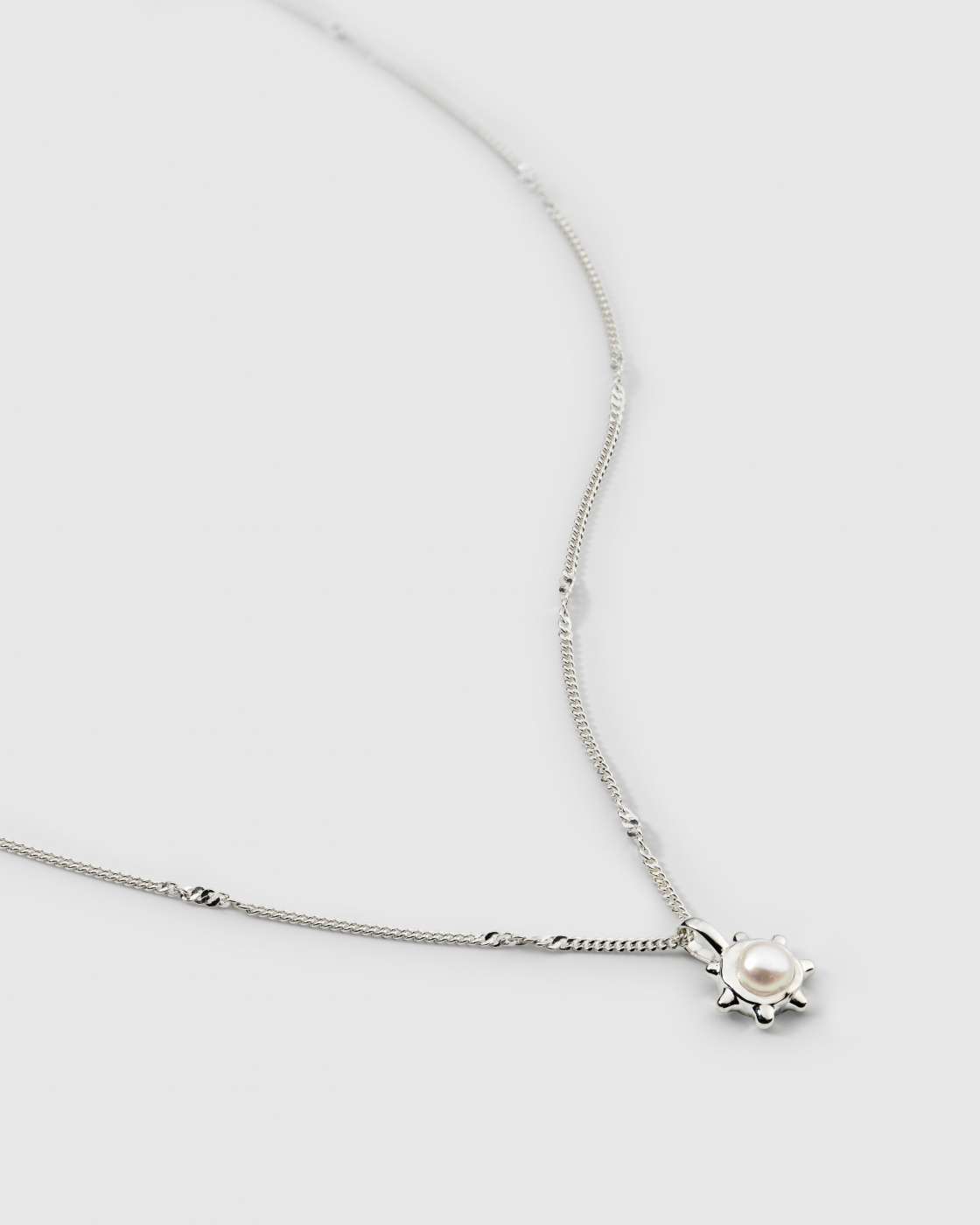 Florentina Pearl Halsband Silver