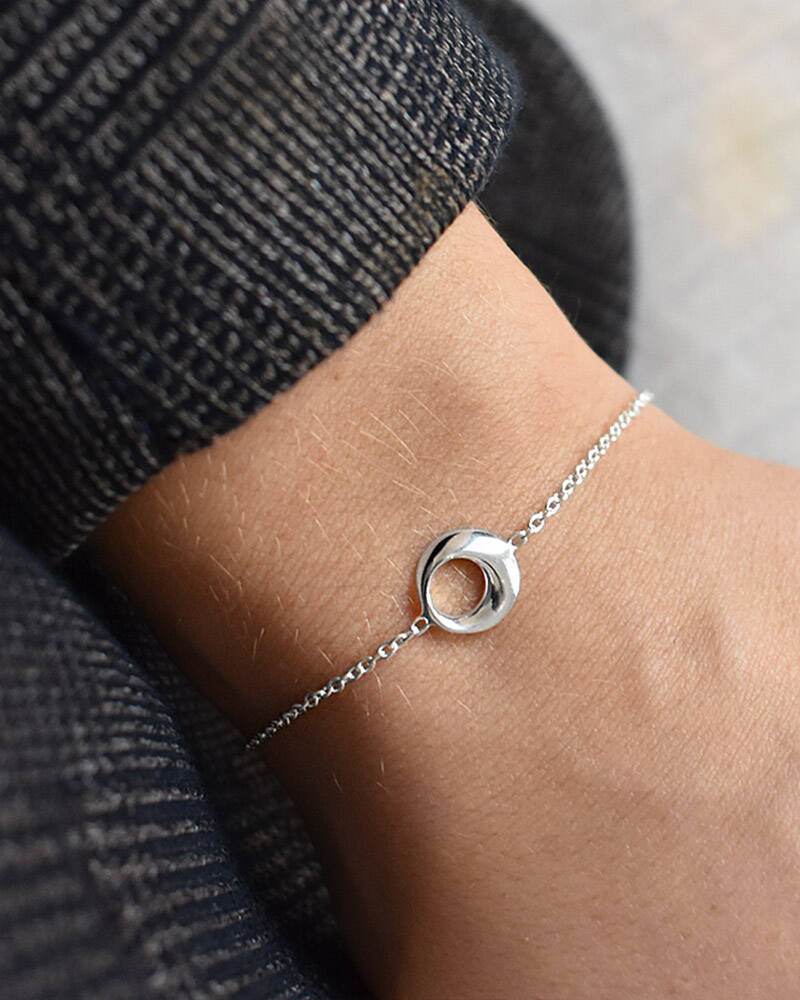 Orbit drop armband silver