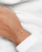 Petite Pearl armband silver