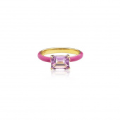Iris enamel ring pink (gold)