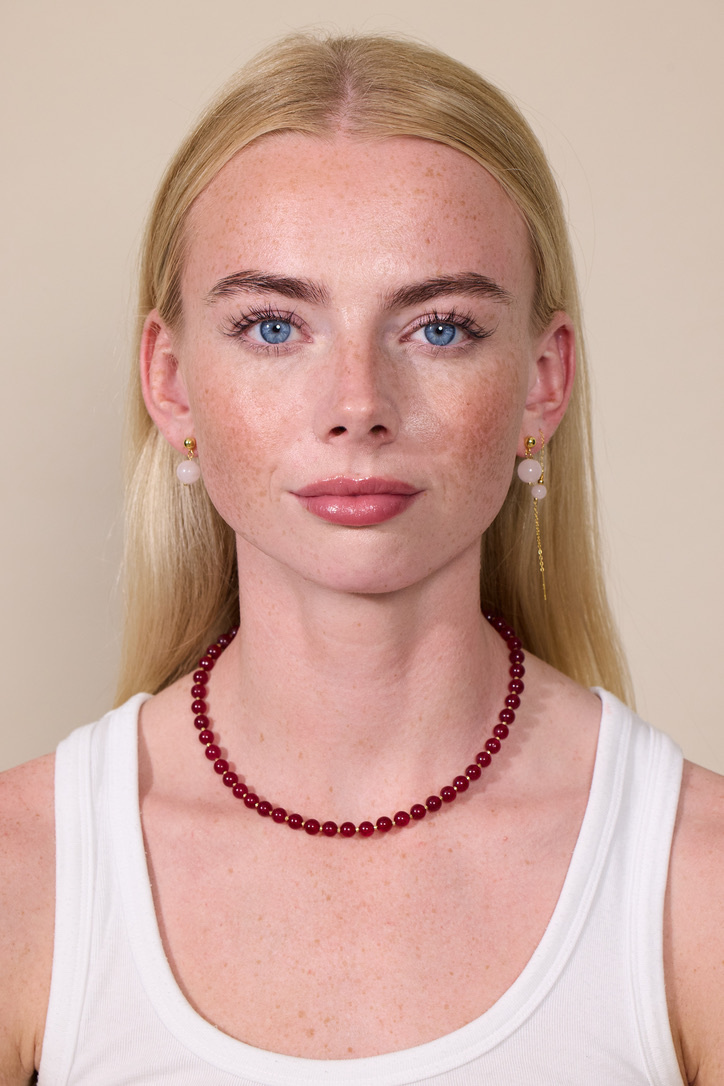 Hailey Red Jade Halsband