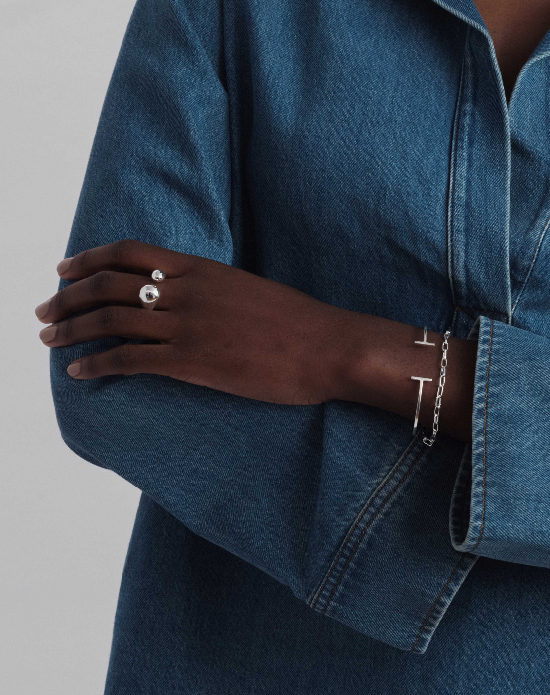 Bolded Drops Ring Silver