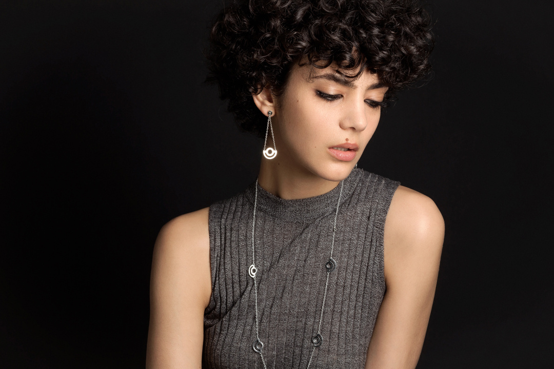 Arc Long Halsband silver 80 cm