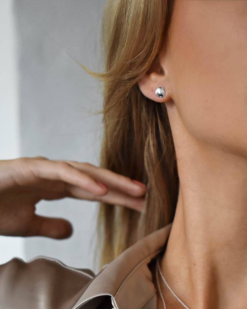 Stardust drop örhänge polished silver