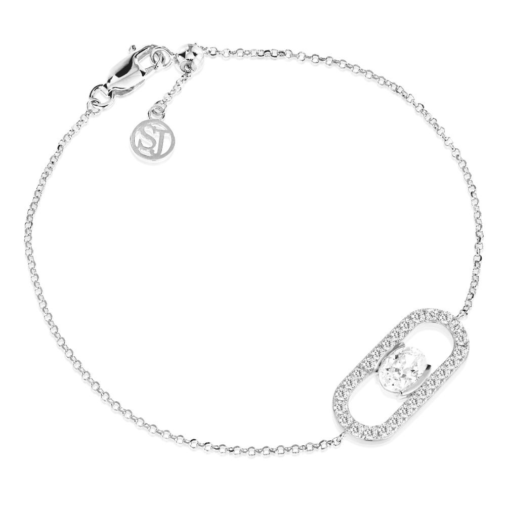 Ellisse Carezza - med vita zirkoner Armband