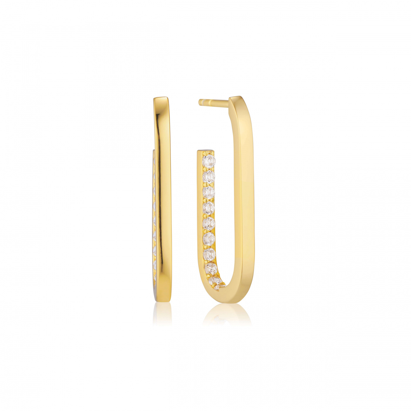 CAPIZZI MEDIO Örhängen Vita Zirkoner Guld