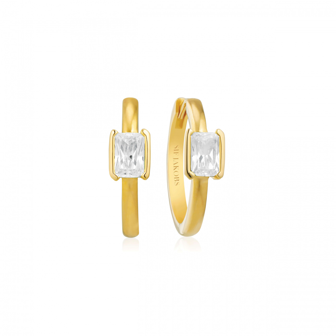 ROCCANOVA UNO Örhängen Vita Zirkoner Guld