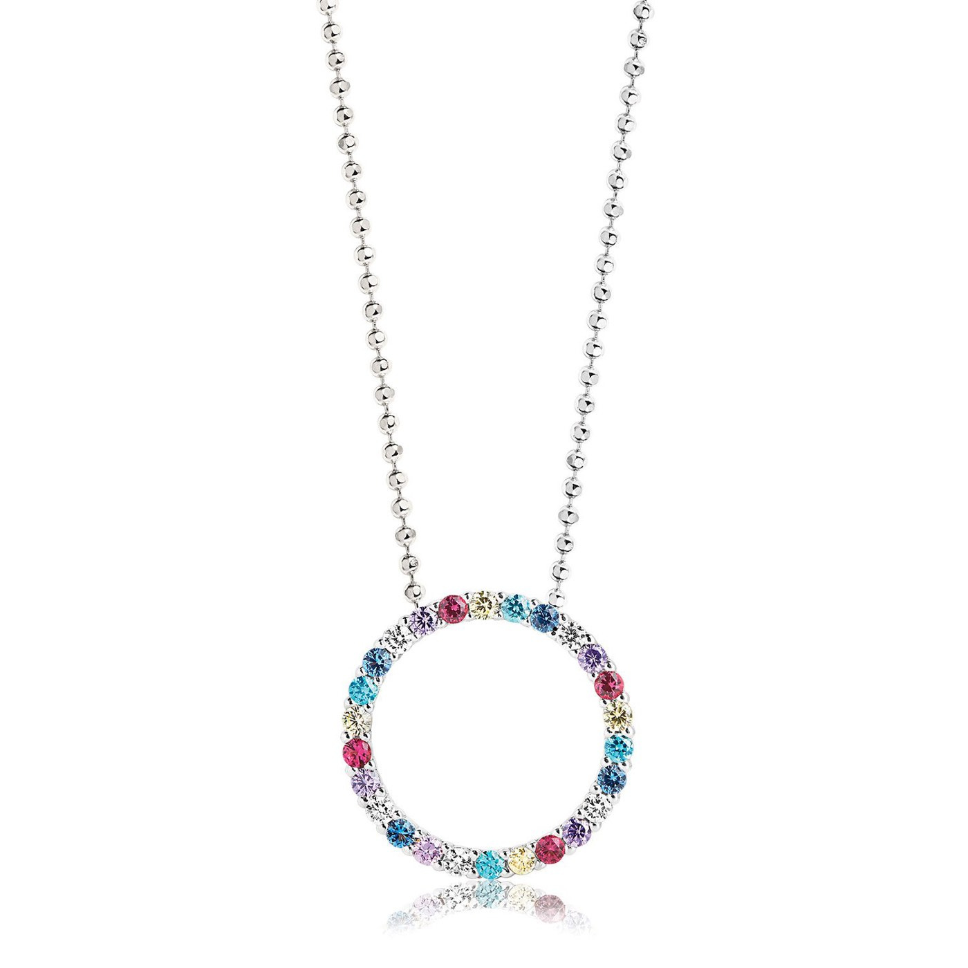 BIELLA halsband mångfärgade Zirkoner (silver)