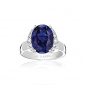 Ellisse Grande - med blåa zirkoner Ring