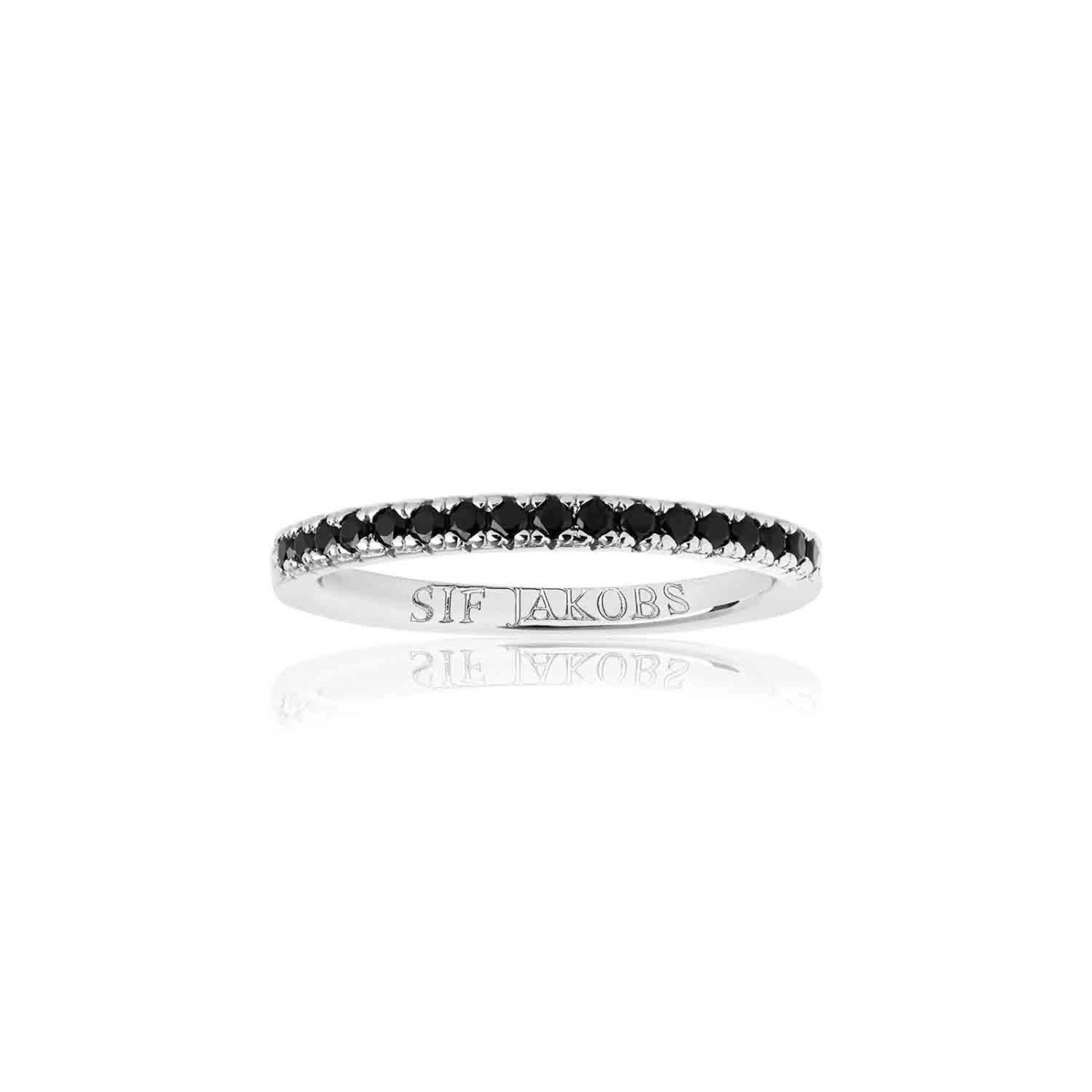 ELLERA ring svarta Zirkoner (silver)
