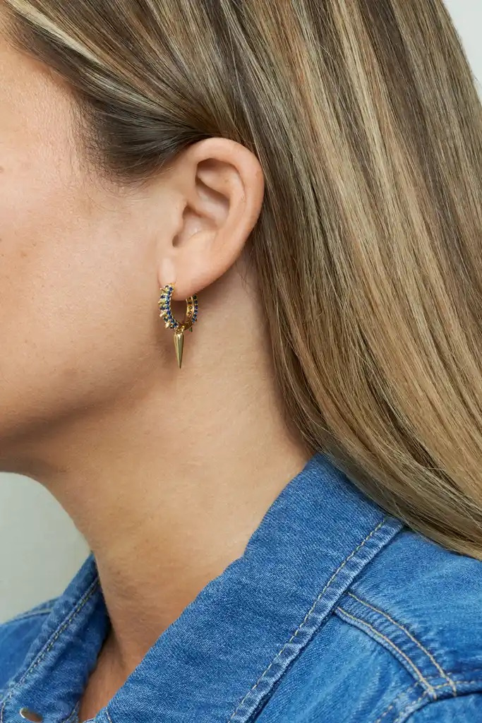Maria Signuature Hoop Blå Guld