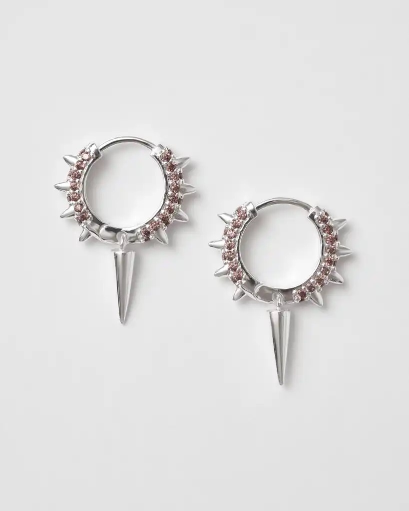 Maria Signuature Hoop Brun Silver