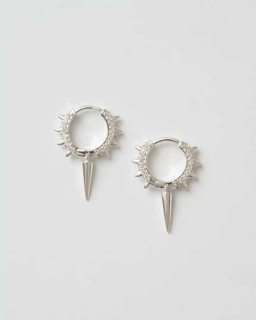 Maria Signature Hoop Mini Vit Silver