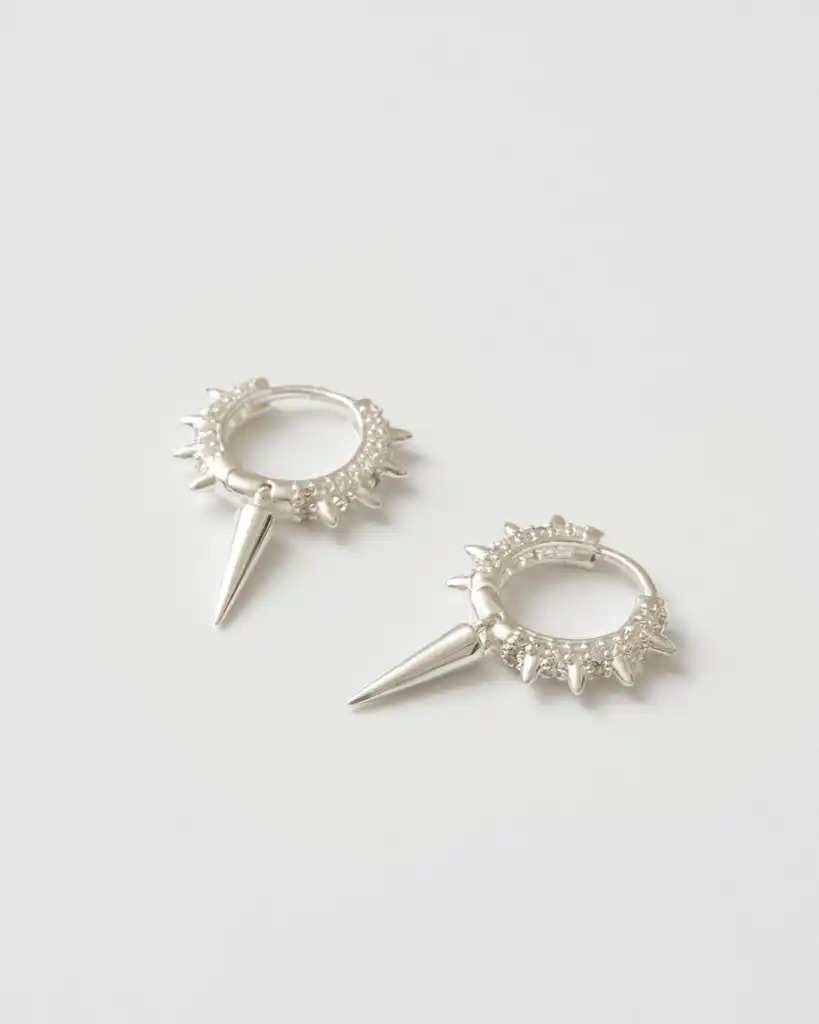 Maria Signature Hoop Mini Vit Silver