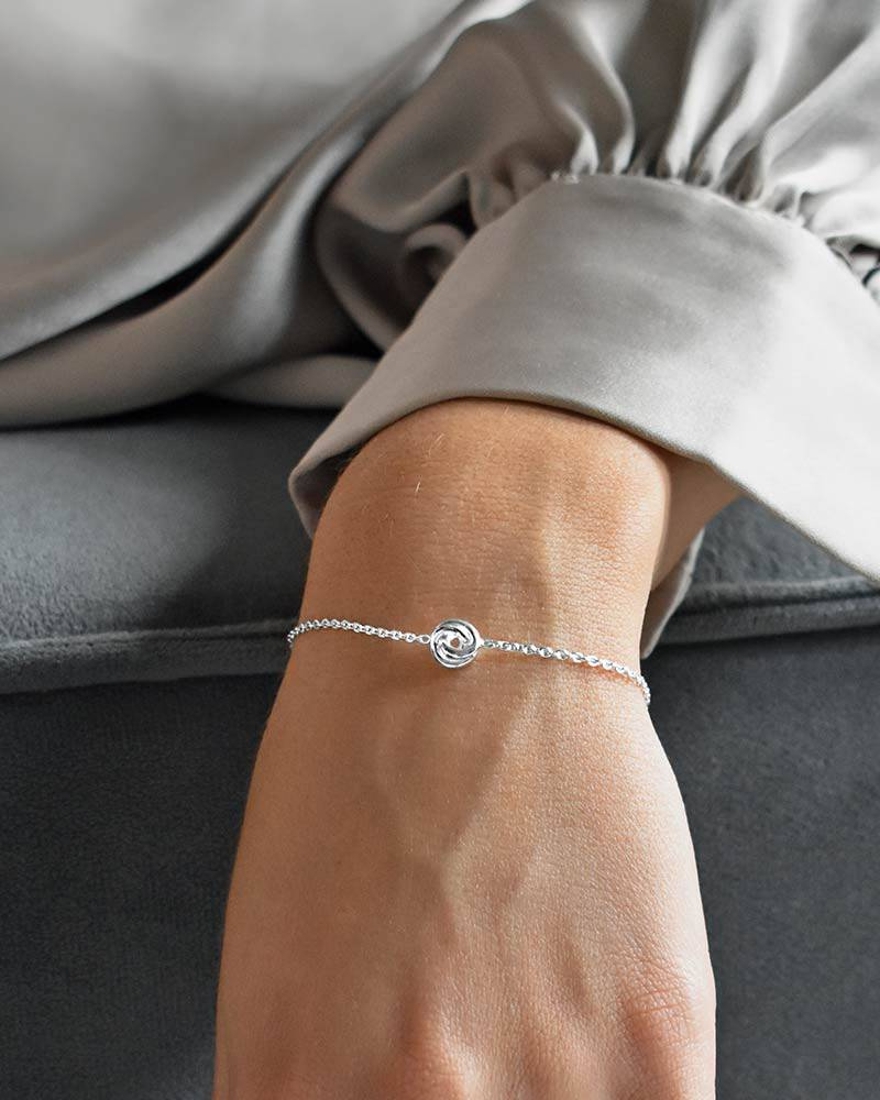 Unity drop armband silver